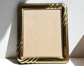 Vintage Brass Art Deco Style with Rolled or Twisted Corner Accent 12” x 10” Photo Frame for 8 x 10 pic- with kickstand