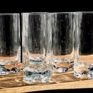 Elegant Vintage Barware Highball Crystal Glasses by Italian Glassmaker Bormioli in the Light and Music Series Beethoven Set of 5