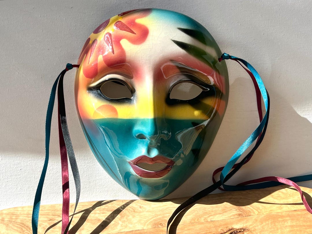 Vintage 1988 About Face Clay Art of San Francisco Ceramic Wall Mask