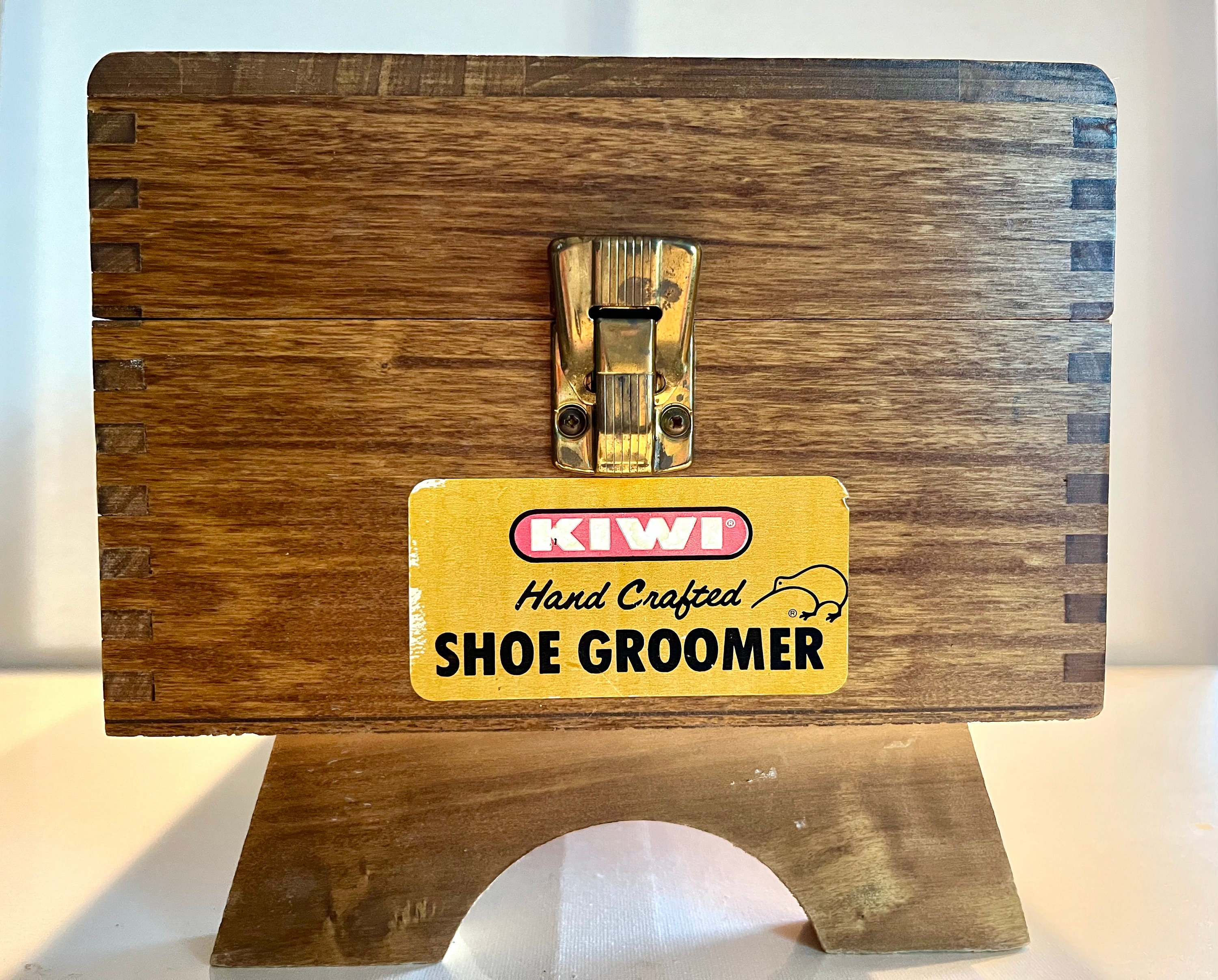 Vintage Kiwi Handcrafted Shoe Groomer Wood Box Etsy