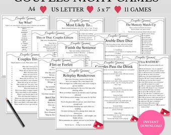 Printable Couples Games Bundle, Date Night Activities, Digital Romantic Games for Two, Fun Game Night, Adult Games, Relationship Games, PDF