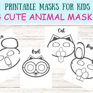 Máscaras de animais para imprimir para crianças l Máscara de animais de zoológico l Máscara de papel para animais de festa l Máscara de animais para imprimir em PDF l Modelo de máscara de animais l Imprimir