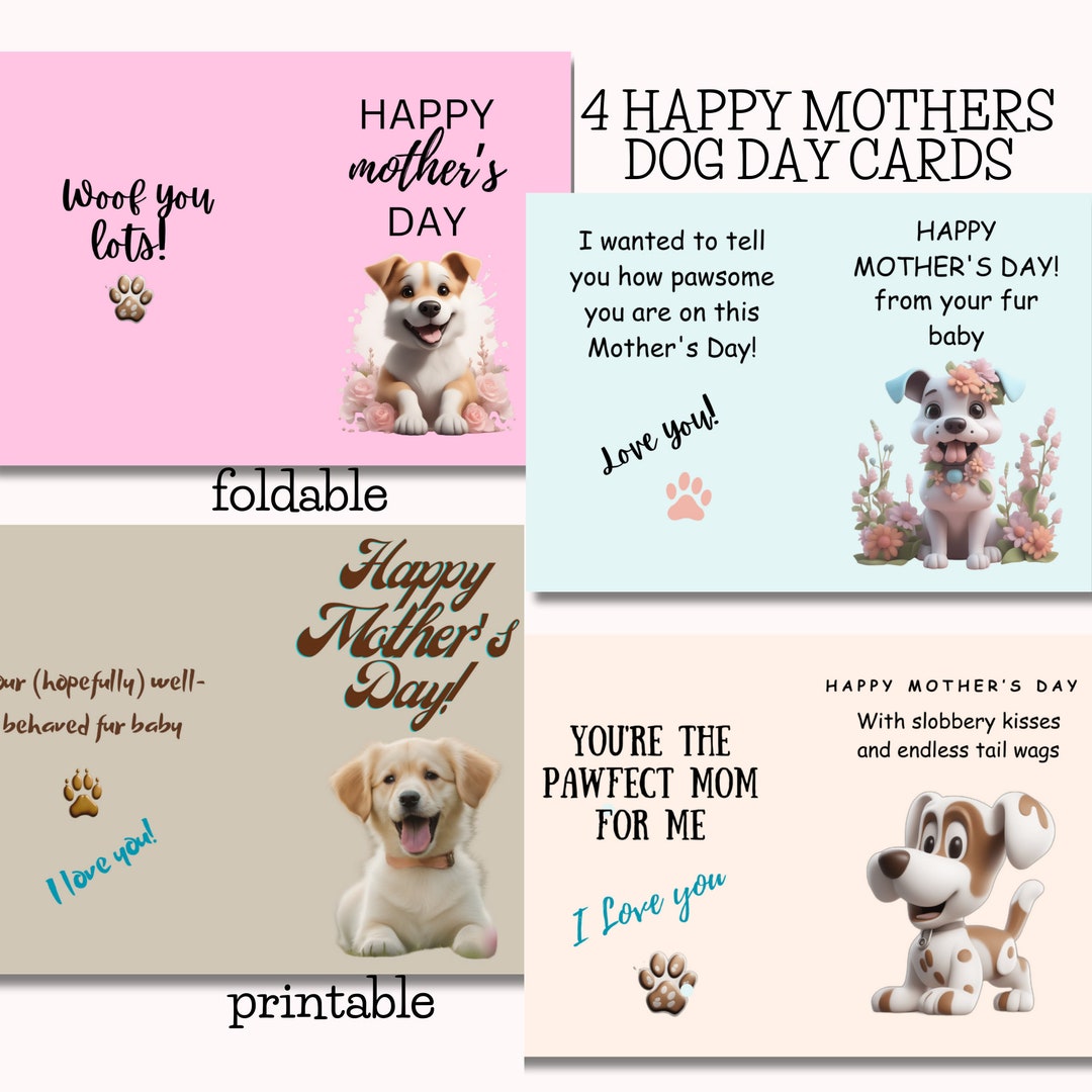 Bundle Printable Mother's Day Card From the Dog, Mothers Day Dog Mom ...
