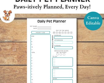 Pet Care Planner, Printable Pet Planner, Pet Routine Planner, Pet Planner Chart, Pet Record, Pet Care Schedule Tracker, Dog Care Tracker