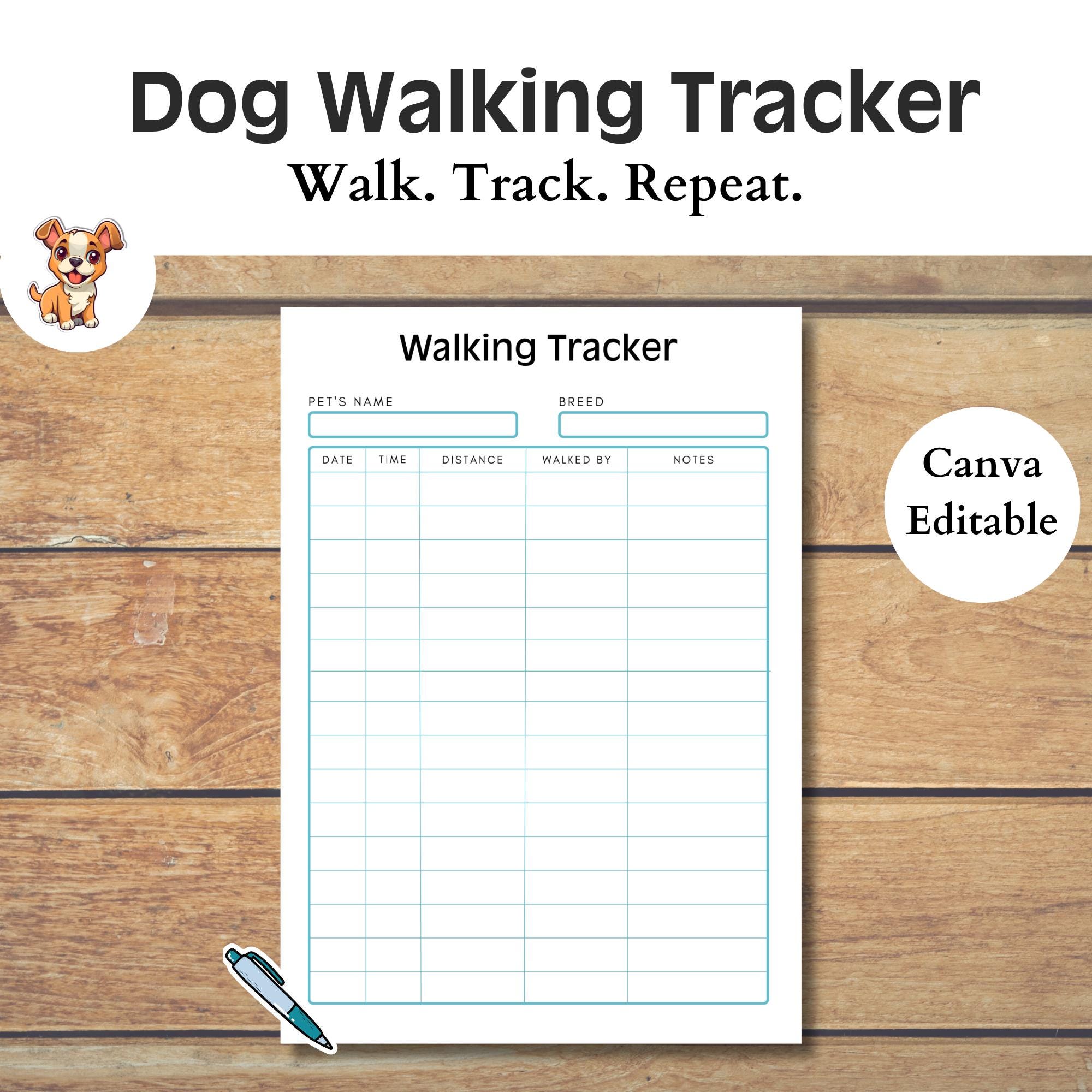 Pet Walking Chart