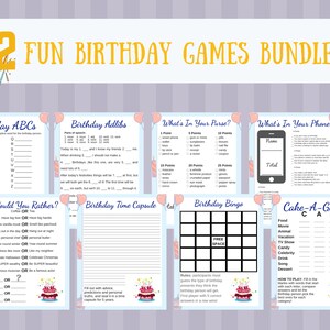 Printable Birthday Games l Birthday Games for Her l Birthday Games for Him l Birthday Games Family l Adults Birthday Party Games l Bundle