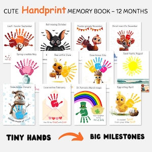 Handprint Memory Book Printable, Handprint Art, Toddler Activity, Handprint Craft, Kids Child Memory Book Keepsake, Preschool Activity, PDF