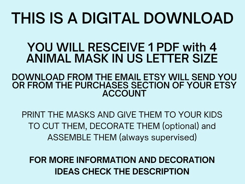 Printable Animal Masks for Kids L Zoo Animal Mask L Party Animals Paper ...