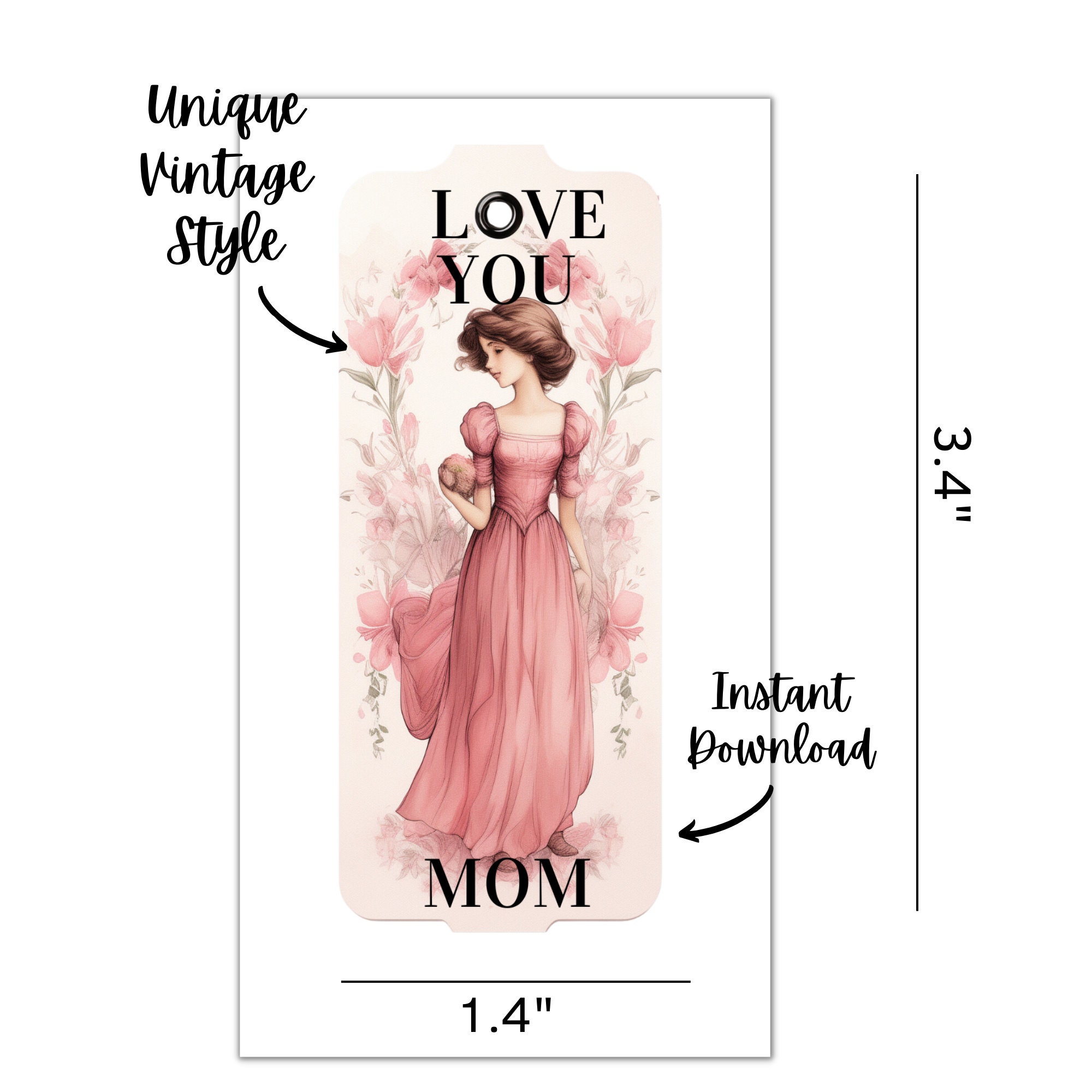 Printable Mother's Day Gift Tags Vintage Style PDF, Cute Happy Mother ...