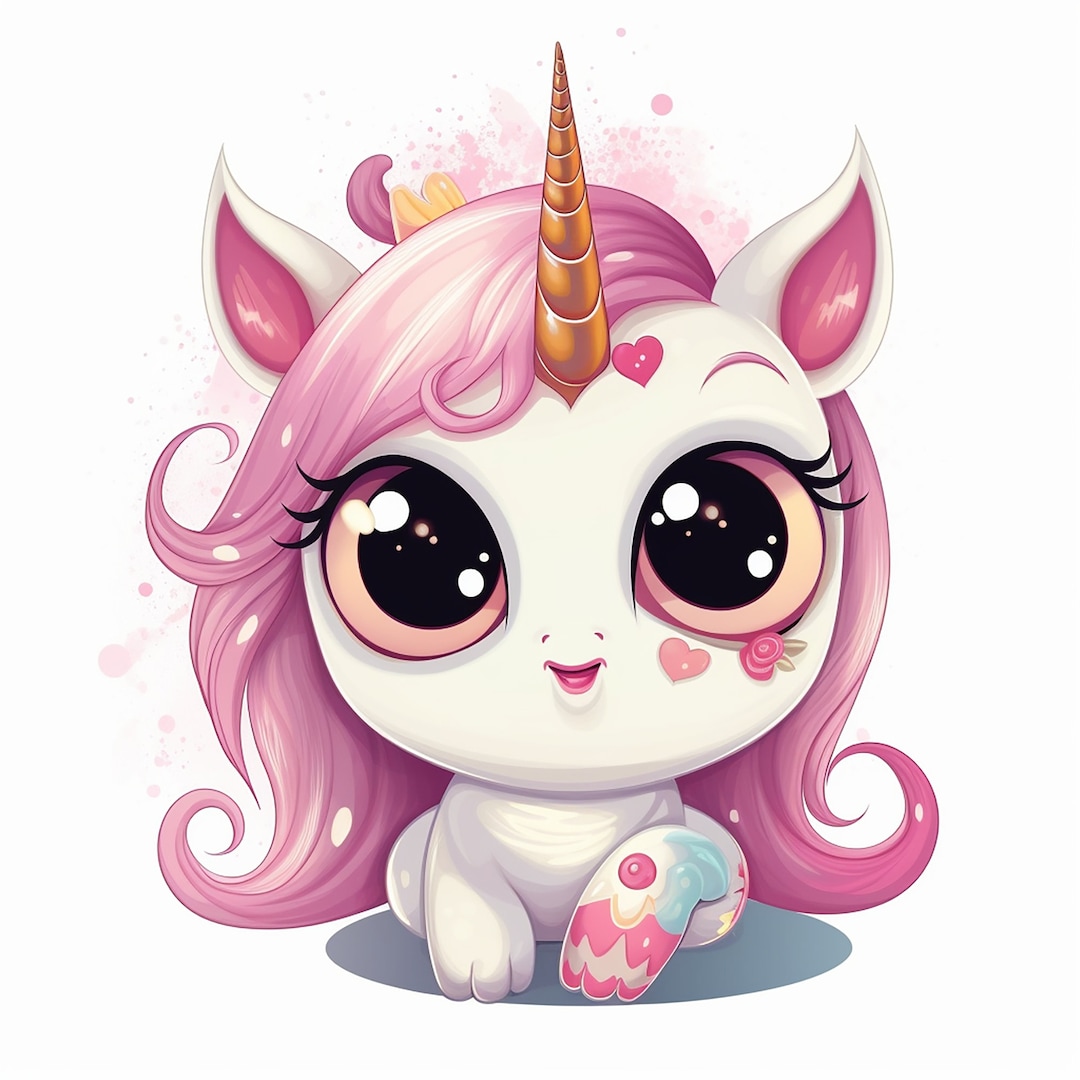 Cute Big Eyed Unicorn Etsy