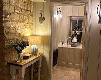 Mesa consola de estilo rústico, mesa de recibidor, mesa estrecha