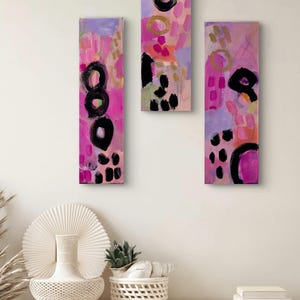 abstract art, 12x4 canvas paintings, original paintings, art collection, wall decor, interior decor, colorful painting, mixed media artwork
