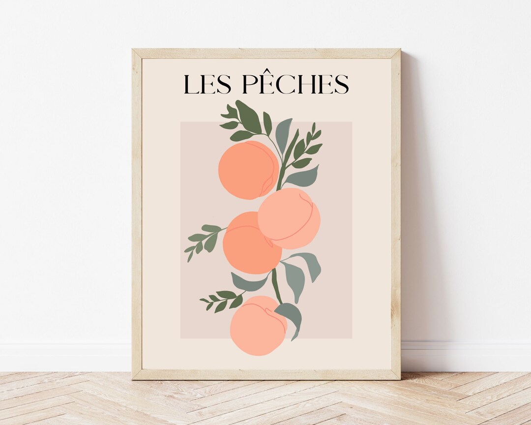 Fruit Market Print | Peach Poster | Les Citrons | Kitchen Poster ...