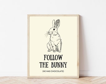 Osterhase druckbare Wandkunst | Osterdeko | Osterdeko | Osterhase | Hase Kunst | Ostern Wandkunst | Digitaler Download