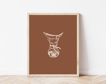 Coffee Wall Art | Pour Over Coffee Print | Kitchen Art | Coffee Poster | Coffee Printable | Printable Wall Art | Coffee Lover Gift | Kitchen