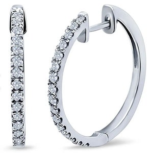 Delicate  Eternity C Z  Hoop Earrings 925  (15mm)