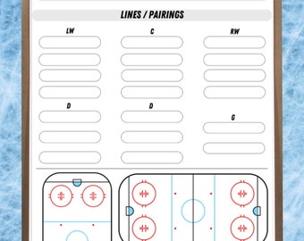 Organizador imprimible para el día del partido del entrenador de hockey