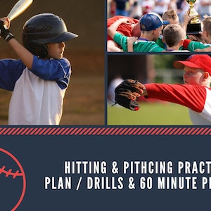 Baseball Hitting Pitching Drills & Practice Plan - Printable Coaching Guide for Youth Pitchers (Ages 9-15)