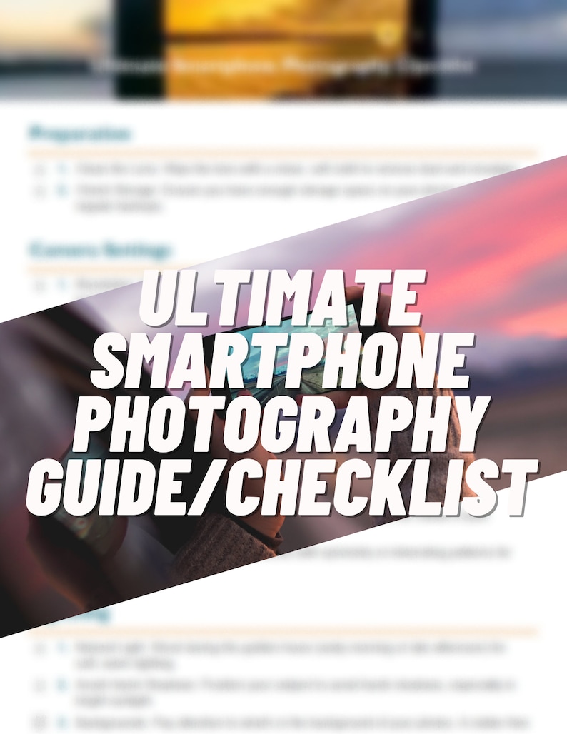 Smartphone Photography Guide Printable Checklist image 1