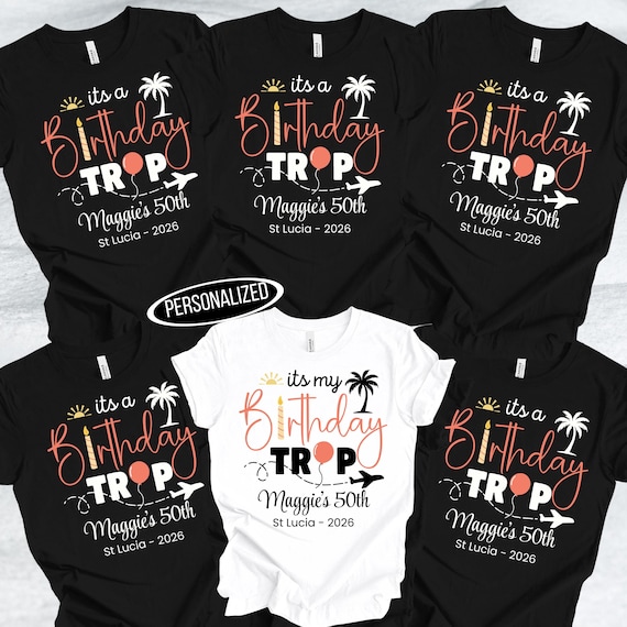Birthday Trip Shirts, Birthday Girl & Birthday Crew, Matching Destination Birthday Shirts, Personalized Group Birthday Trip Tee