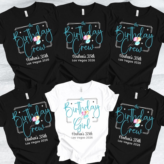 Birthday Trip Shirts, Birthday Girl & Birthday Crew, Matching Destination Birthday Shirts, Personalized Group Birthday Trip Tee