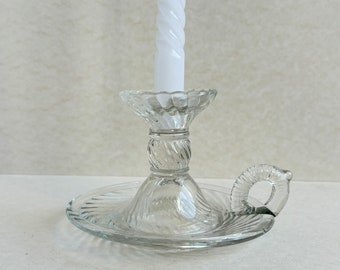 old, glass candlestick. Zabkowice