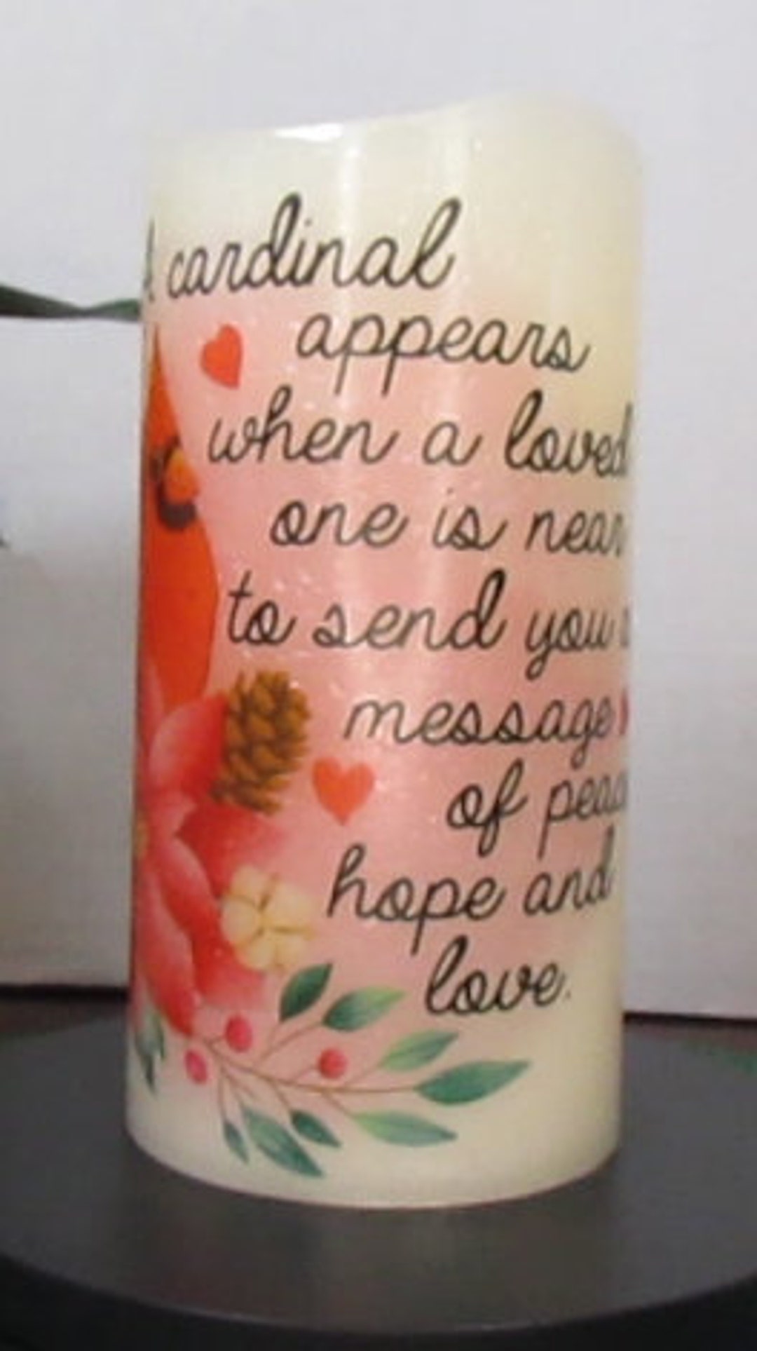 A Cardinal Appears Flameless Candles Free Gift Box Etsy