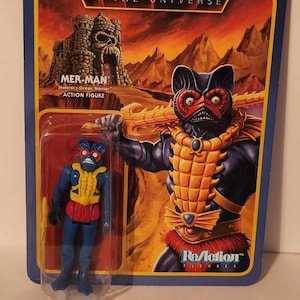 Super7 Masters Of The Universe Vintage Carry Case Color Merman Reaction Figure New Sealed MOTU