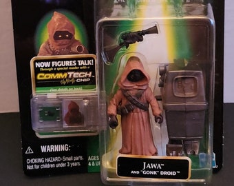 1997 Hasbro Star Wars Jawa and Gonk Droid Action Figure New Sealed Package Power of the Force POTF