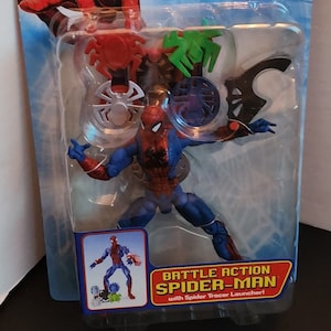Rare Toy Biz The Amazing Spider-Man Battle Action Spider-Man Action Figure Nuovo pacchetto sigillato