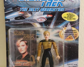 Figura de acción de la teniente Natasha Yar de Star Trek: La nueva generación (1994), Playmates Toys, paquete sellado nuevo