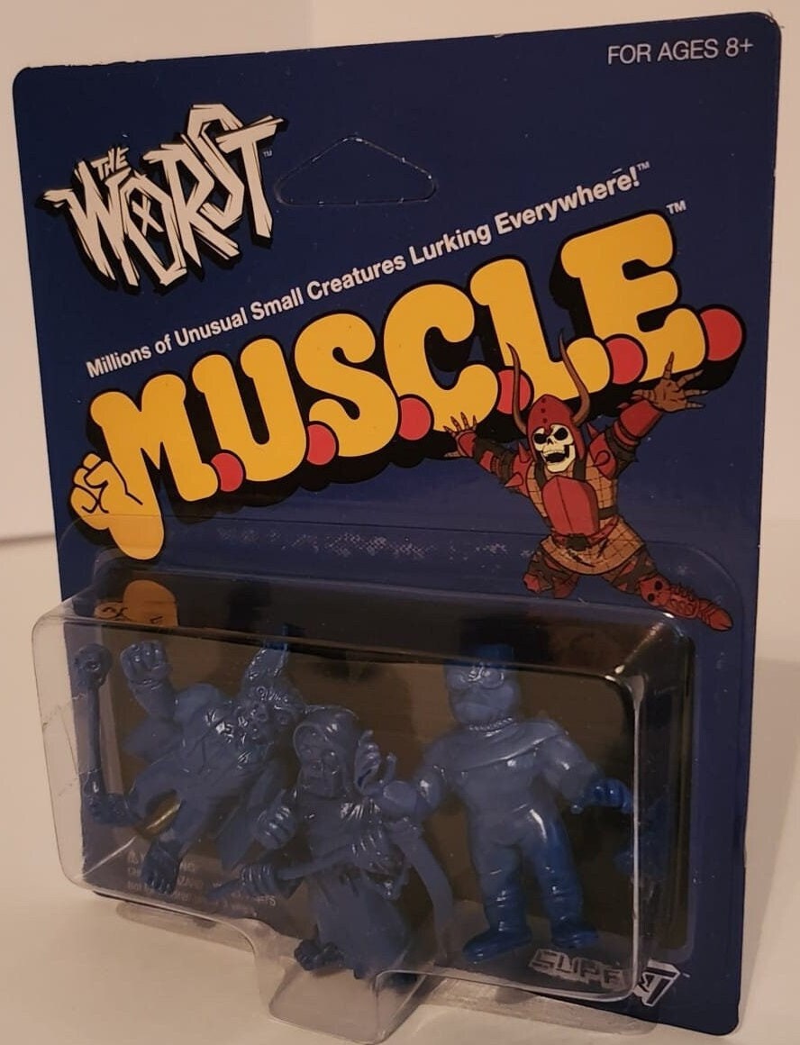 Super7 The Worst Blue MUSCLE 3 Pack New Unpunched Series 1 Batula Gas Phantom Robot Reaper