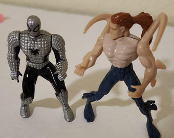 1994 Toy Biz Web Of Steel Spider-man vs Smythe Die Cast Action Figures Complete Nice Condition