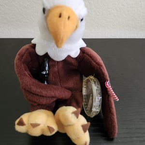 Peluche de águila calva de Coca Cola International USA de 1998, 6 pulgadas, en buen estado, nuevo con etiquetas