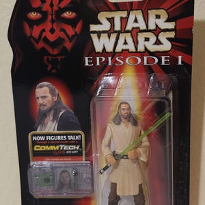 1999 Hasbro Star Wars Episode 1 Qui-Gon Jinn Action Figure New Sealed Package