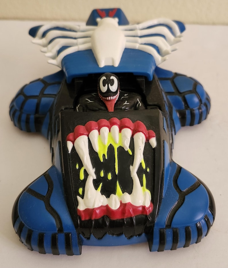 1995 Toy Biz Spider-Man Motoriserad Venom Assault Racer Actionfigur Komplett Mycket Fin bild 1