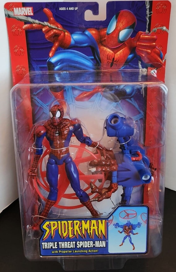 2004 Toy Biz Spider-man Triple Threat Spider-man Action Figure New