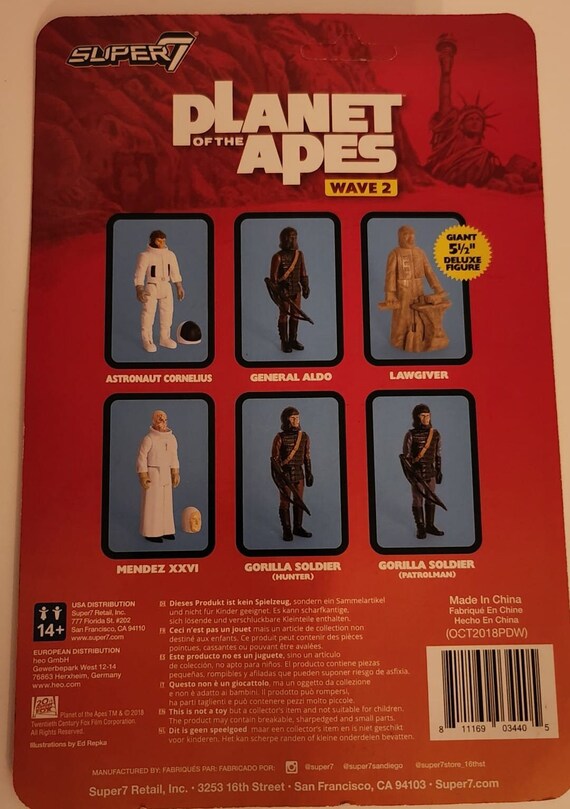 Super7 Planet of the Apes Mendez XXVI Reaction Figure New in