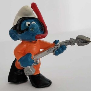 1979 Peyo Schleich Frogman Smurf Figure Nice Condition