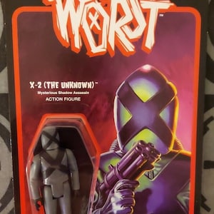 Super7 The Worst X-2 The Unkown Grayscale Reaction Figure New Unpunched