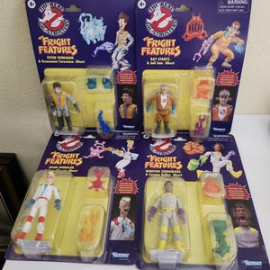 Kenner Hasbro The Real Ghostbusters Fright Features Ray Peter Egon and Winston Action Figures Set New Sealed Reissue
