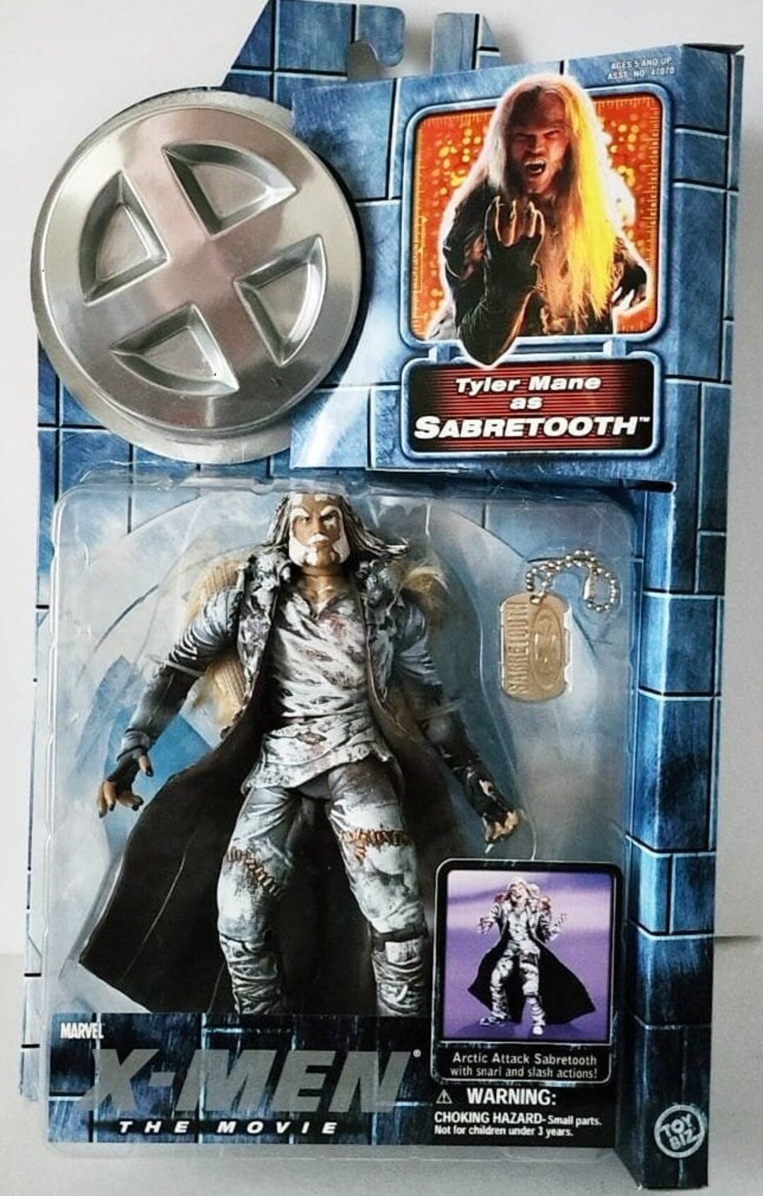 2000 Toy Biz Xmen the Movie Arctic Attack Sabertooth Action Figure New