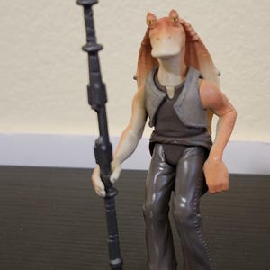 1999 Hasbro Star Wars Episode 1 Jar Jar Binks Action Figure Commtech Chip Complete Very Nice