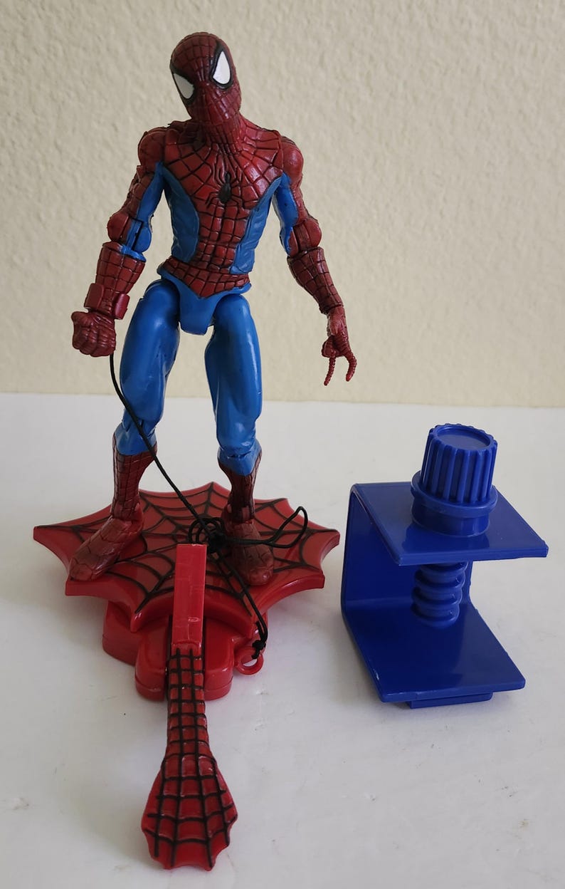 2002 Toy Biz Spider-Man Catapulting Spider-Man Actionfigur Komplett Mycket Fin bild 1