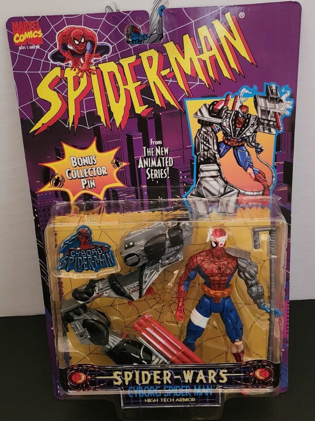 1996 Toy Biz Spider-Man Spider Wars Cyborg Spider-Man Action