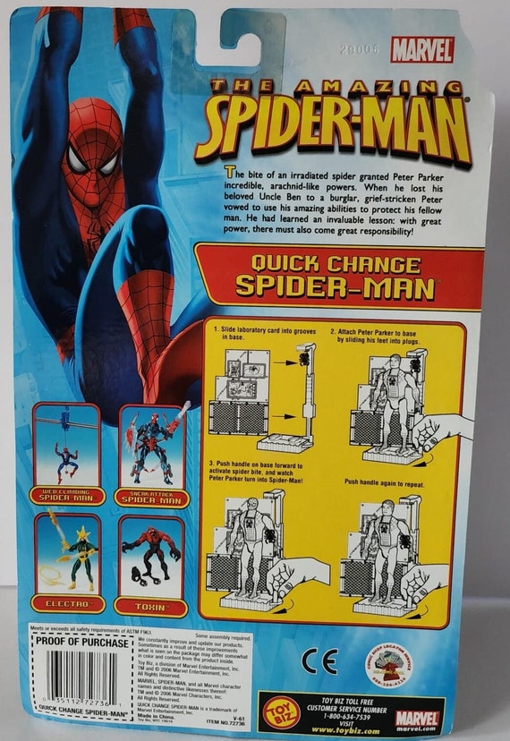 Toy Biz the Amazing Spider-man Quick Change Spider-man Action