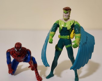 1994 Toy Biz Web Of Steel Spider-man Vulture Die Cast Actionfiguren Komplett Schöner Zustand