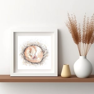Dormouse print from my original watercolour painting, Dormouse art print, Animal wall decor, Home decor, Mouse gift, Cute mouse picture