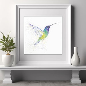 Hummingbird print from my original watercolour painting, Bird wall decor, Gift for bird lovers, Bird art, Hummingbird wall art, Nature print