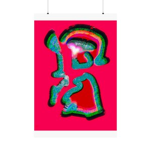 Vertical Poster, Abstract Red Art Print, Matte Wall Decor, Home Office Decoration, Minimalist Poster, Modern Artwork